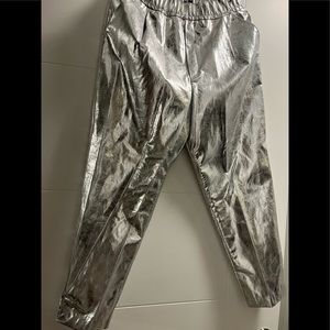 Zara pants silver faux leather